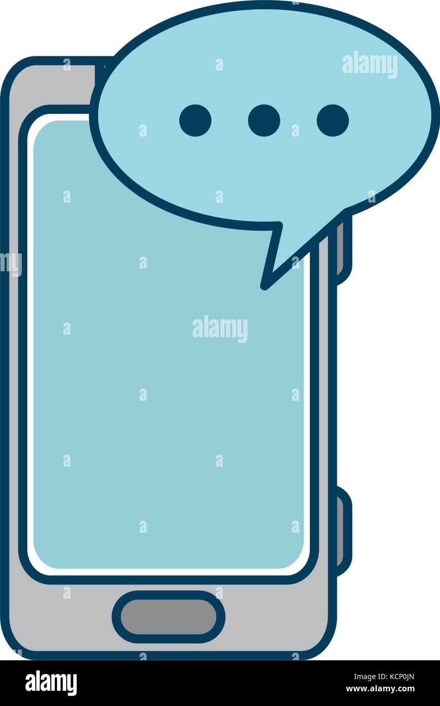 smartphone device with speech bubble vector illustration design Stock ...