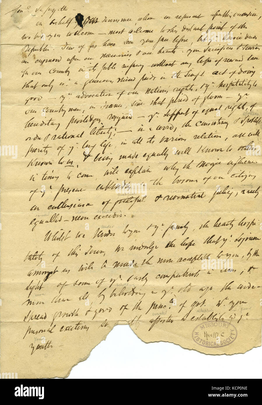 Address by Dr. William Carr Lane to General Lafayette, April 29, 1825 ...
