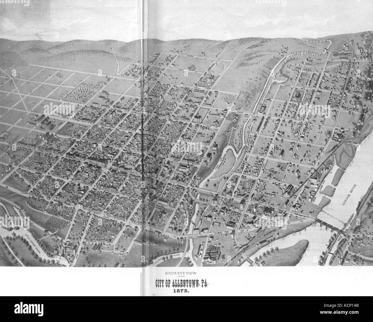Allentown Map 1873 Stock Photo Alamy
