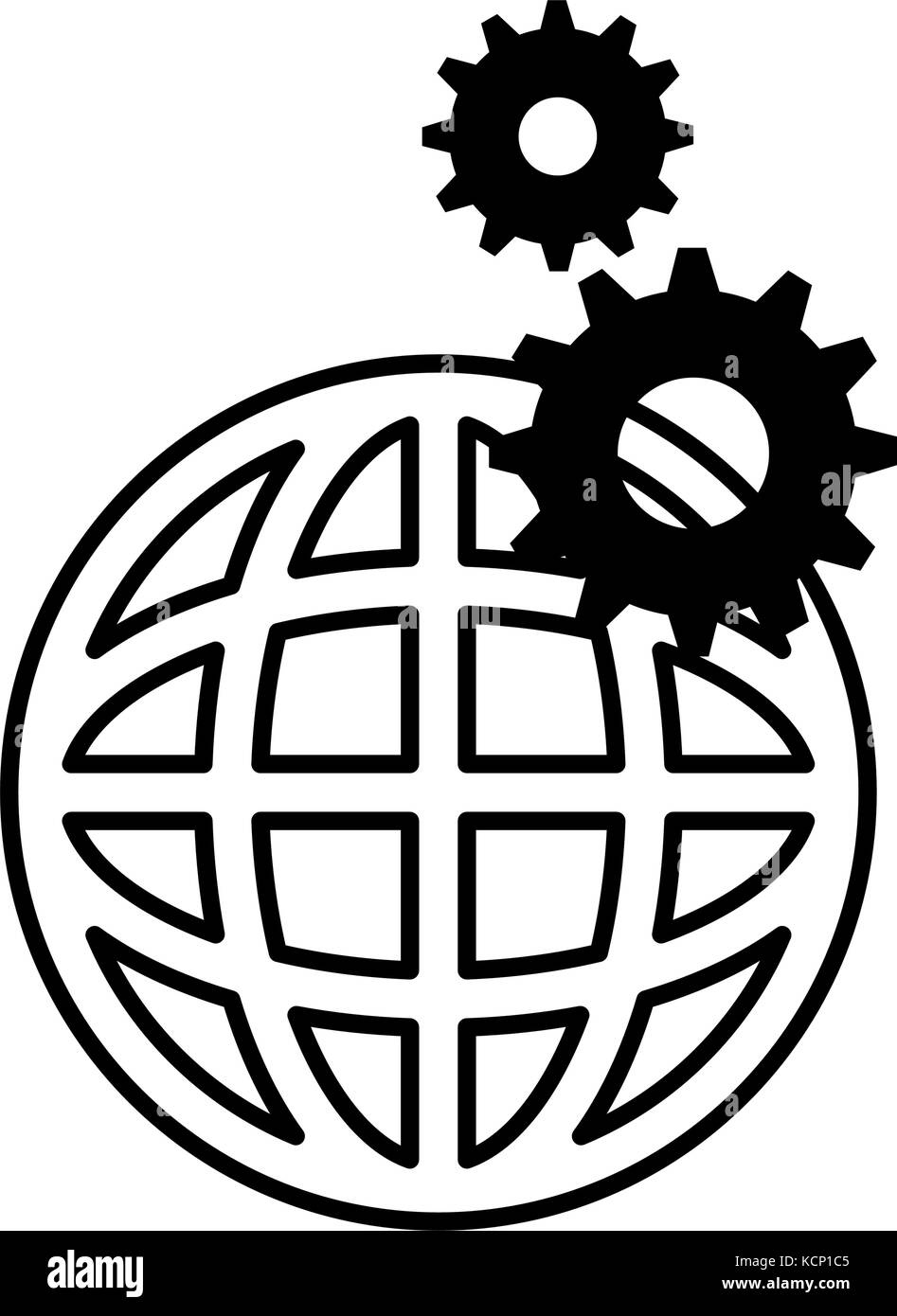 planet sphere with gears vector illustration design Stock Vector Image ...
