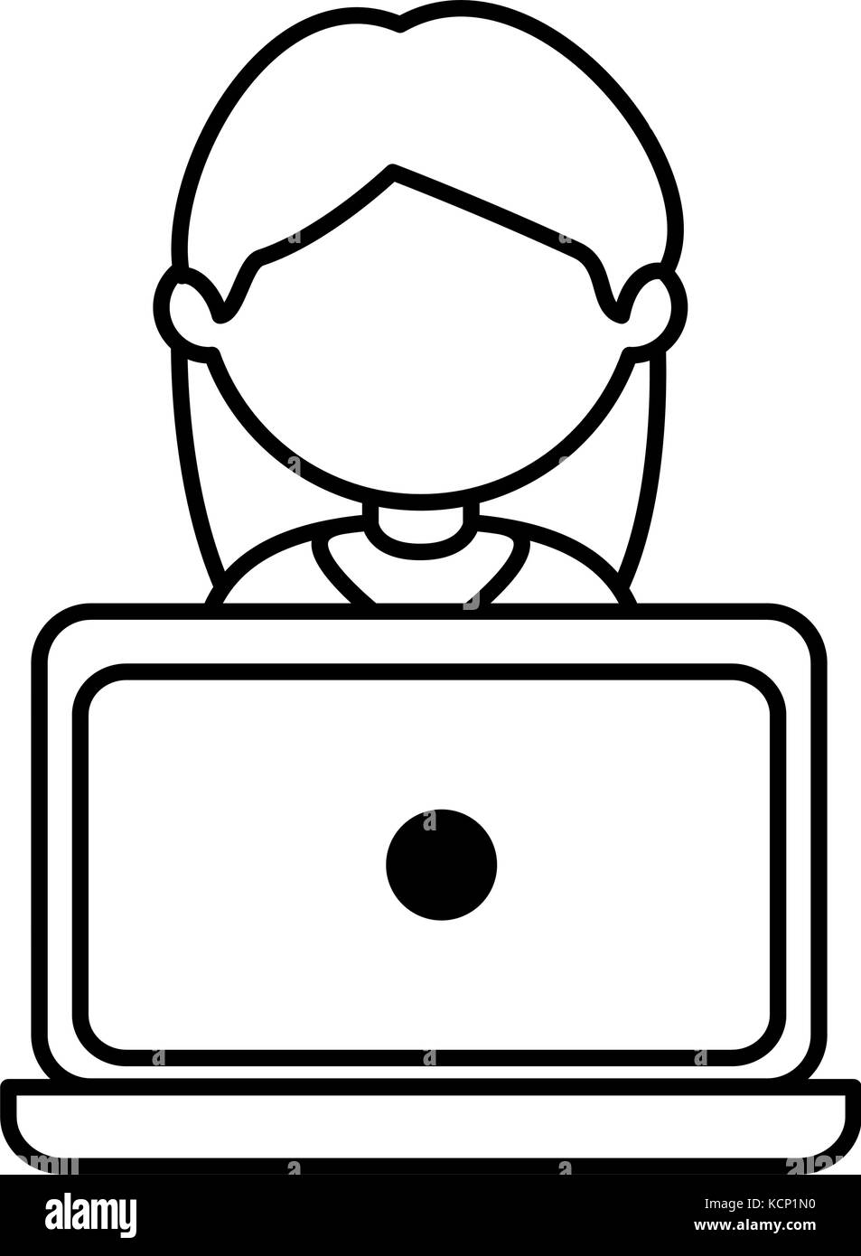 woman using laptop computer vector illustration design Stock Vector ...