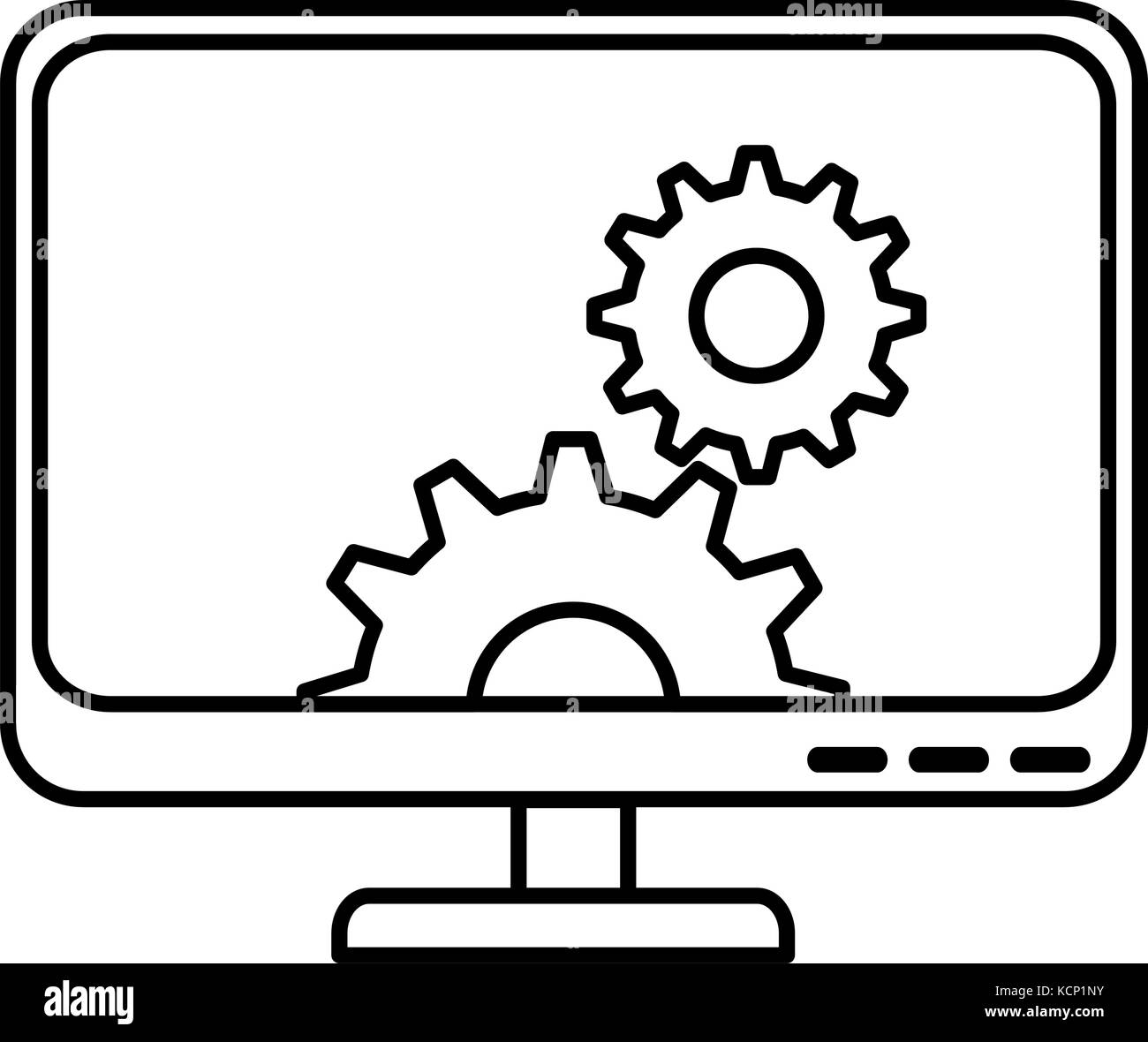 computer display with gears vector illustration design Stock Vector ...