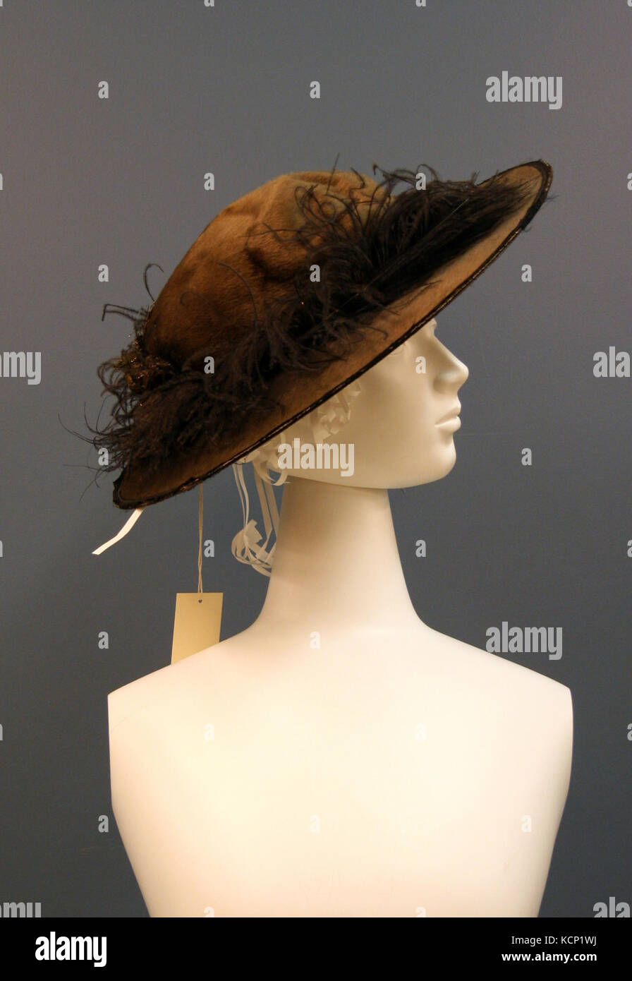 Gray Fur Hat with Ostrich Feathers Stock Photo Alamy