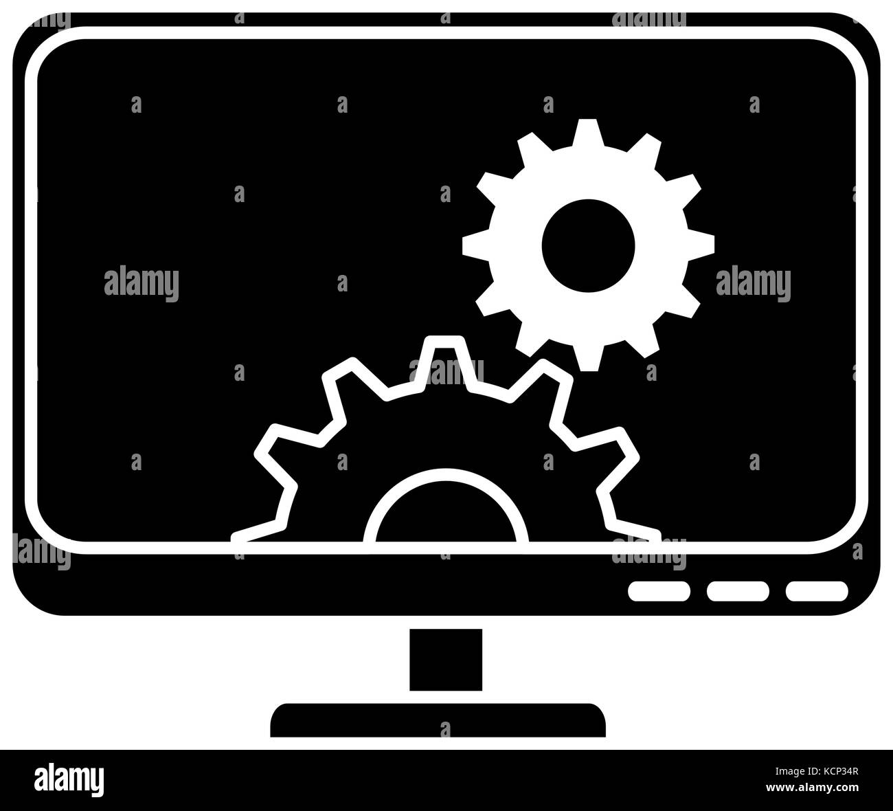 computer display with gears vector illustration design Stock Vector ...