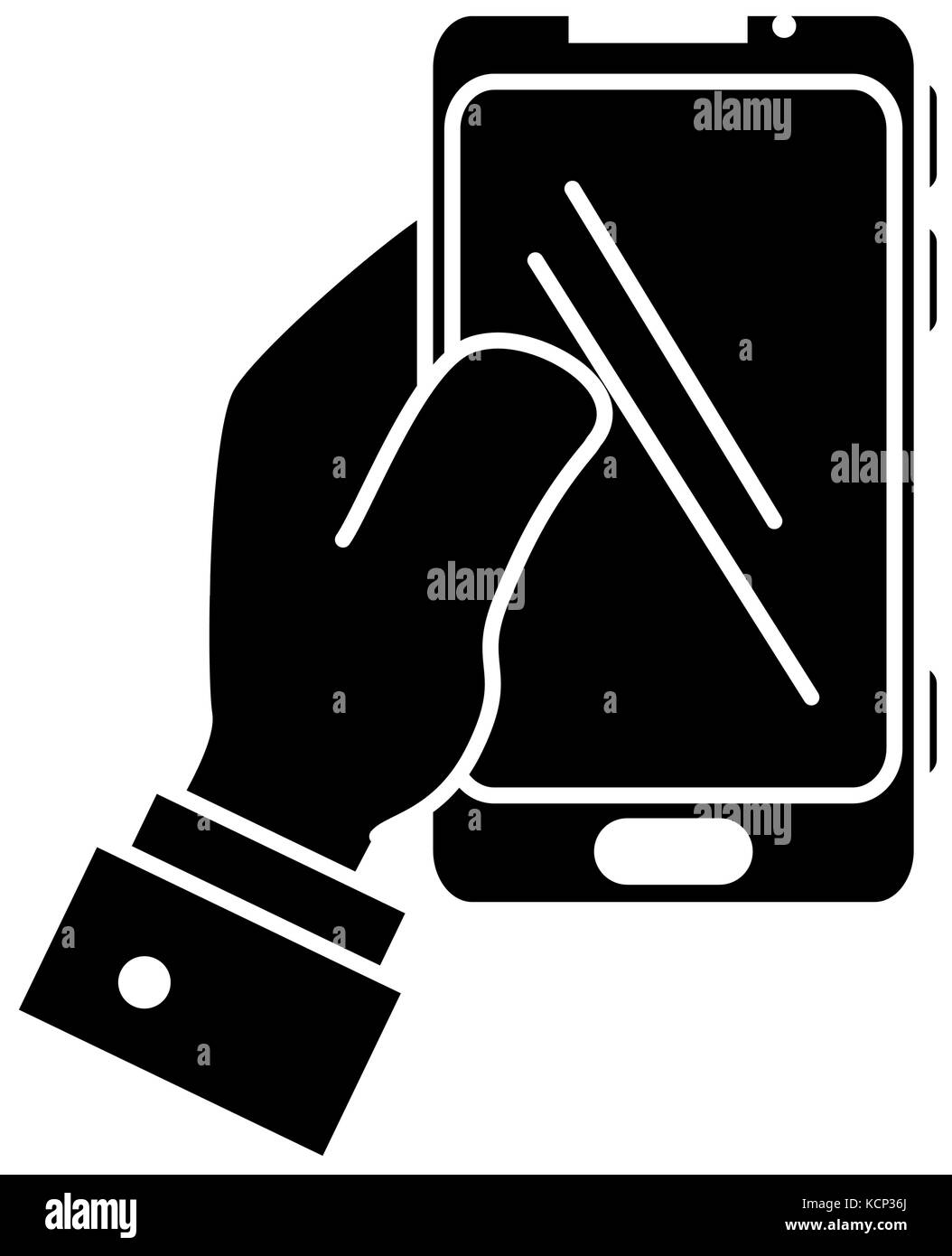 hand user with smartphone isolated icon vector illustration design ...