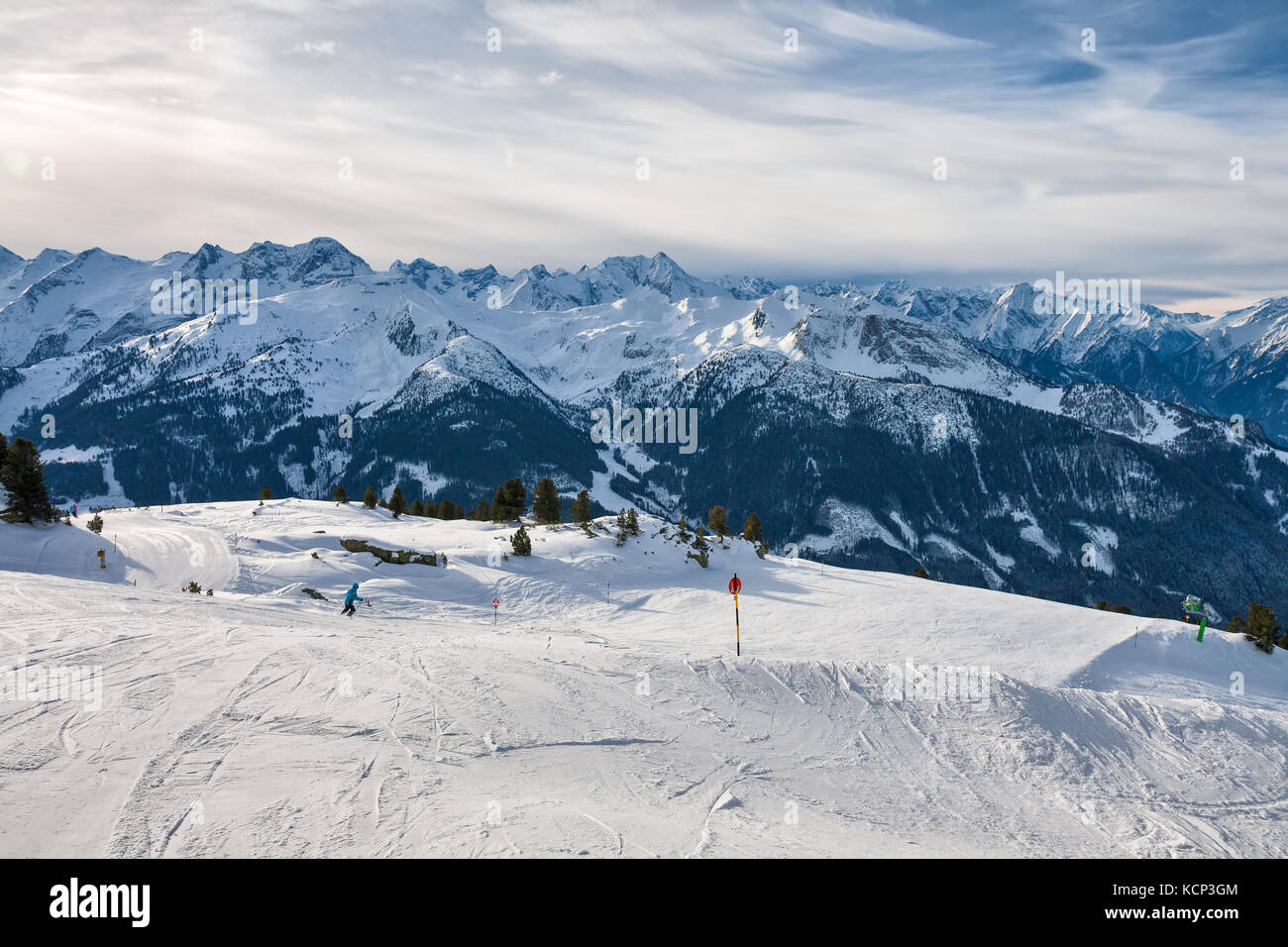 Winter mountain landscape in solar weather, Austria, Alps Stock Photo