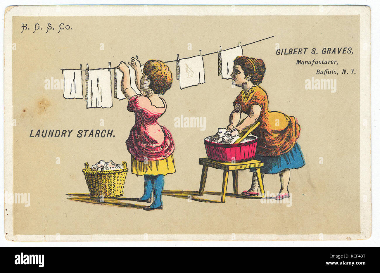 Gilbert S. Gravel laundry starch advertisement, ca. 1880 Stock Photo