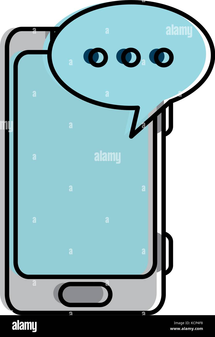 smartphone device with speech bubble vector illustration design Stock ...