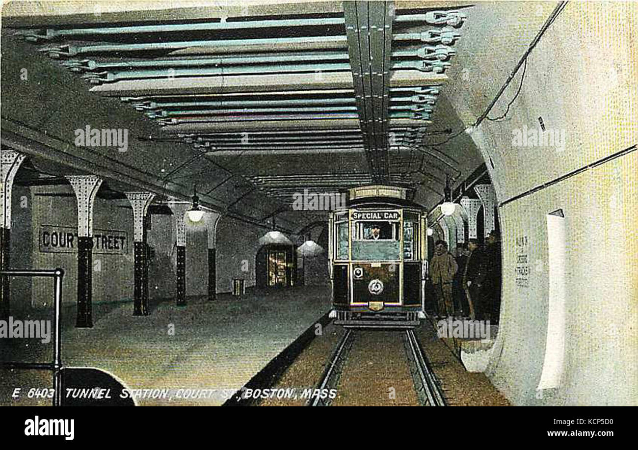 Court Street station postcard Stock Photo Alamy