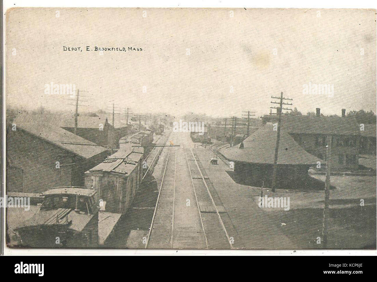 East Brookfield station postcard Stock Photo Alamy