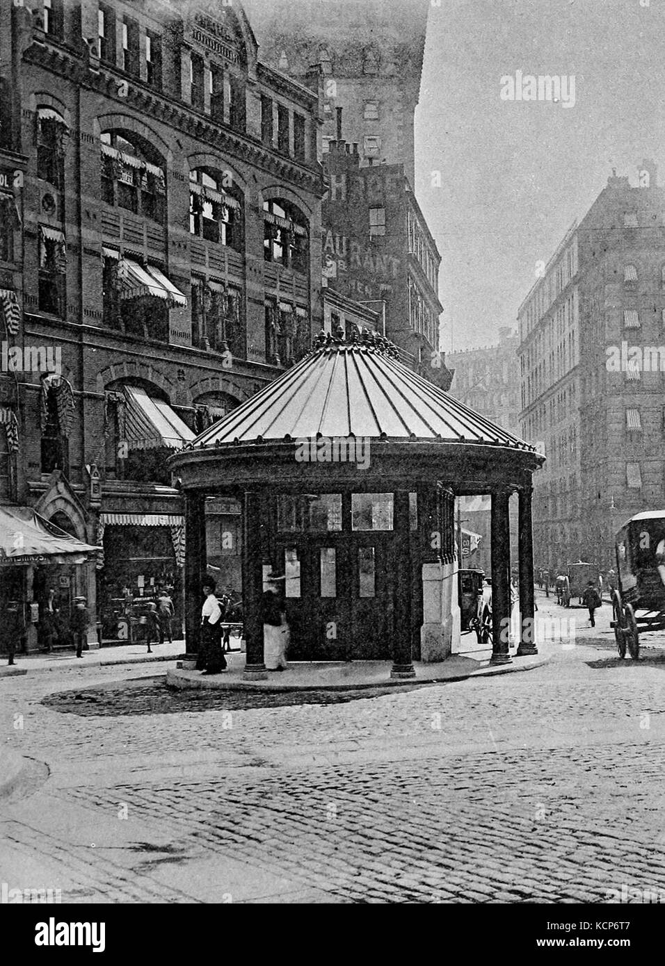 Court Street station entrance from 1904 BTC report Stock Photo Alamy