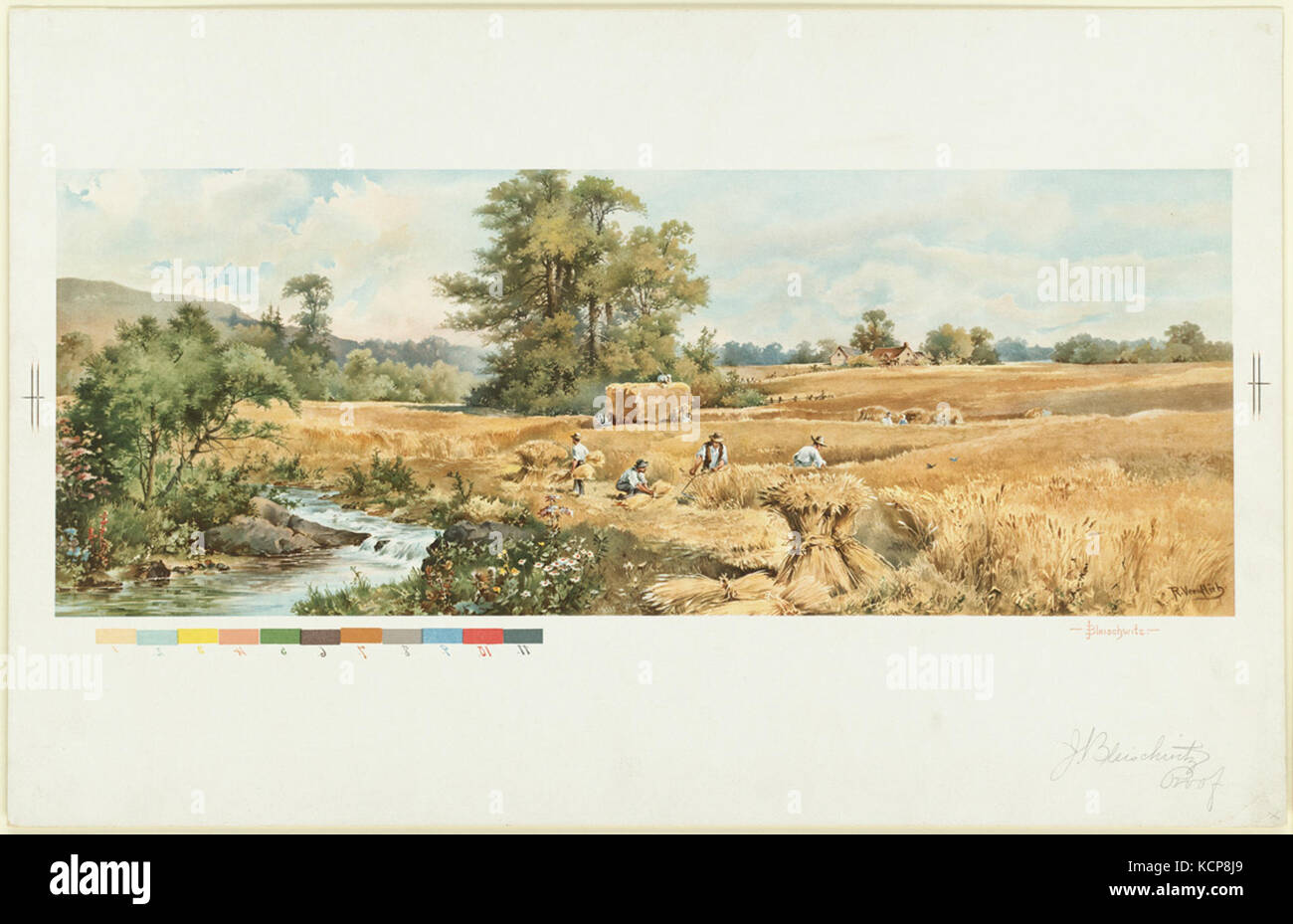 Harvesting hay by Boston Public Library Stock Photo - Alamy