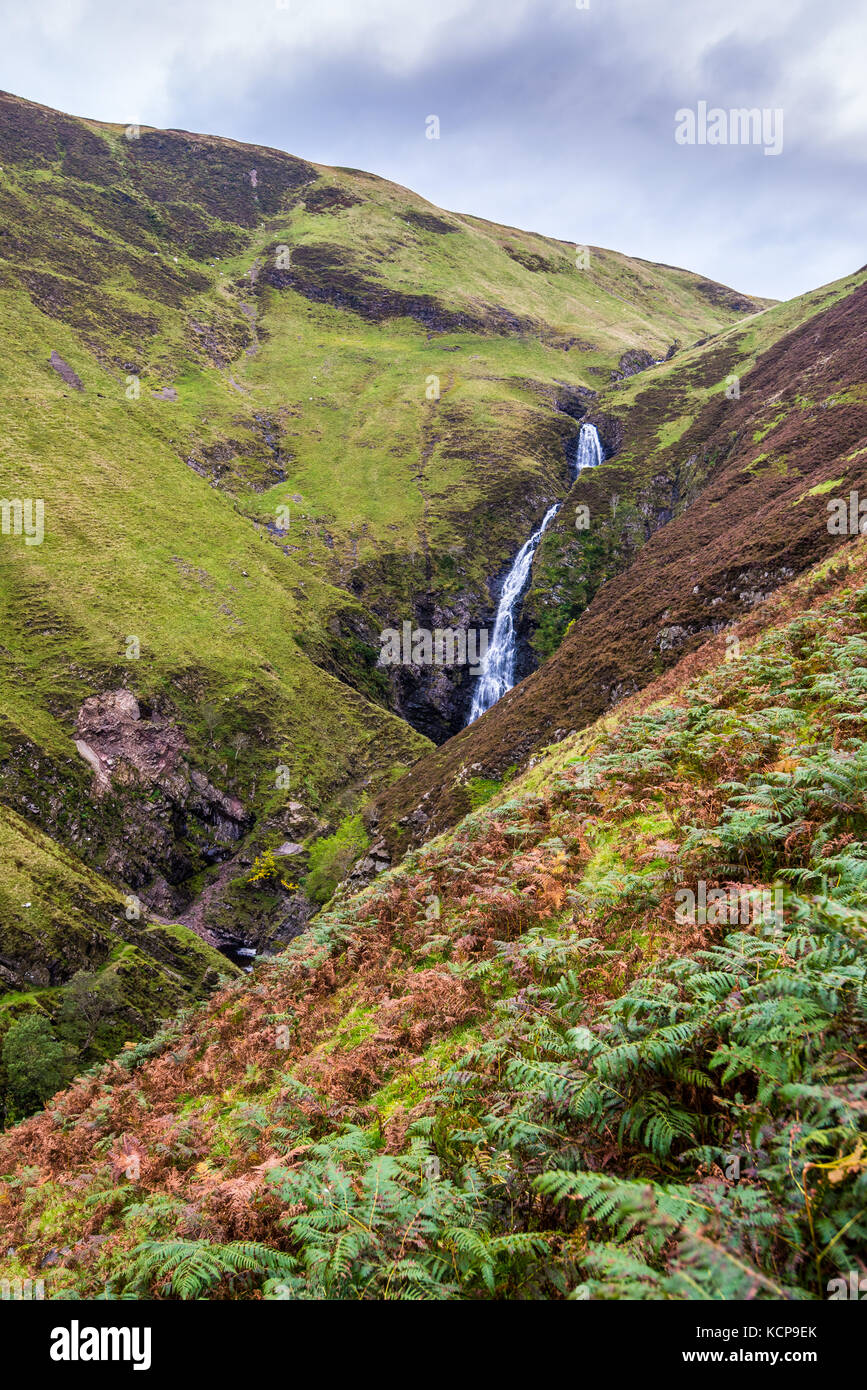 Grey Mares Tail Waterfall, in the Scottish Borders near Moffat Stock Photo