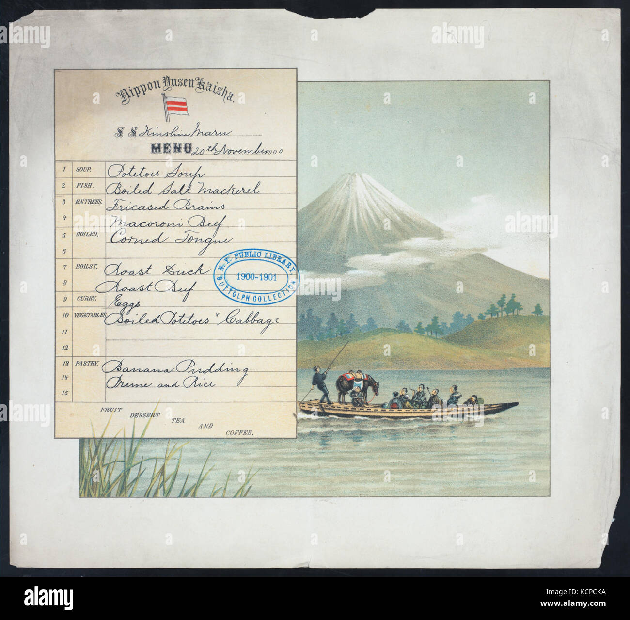 DINNER (held by) NIPPON YUSEN KAISHA S.S.KINSHIN MARU (at) EN ROUTE (SS ...
