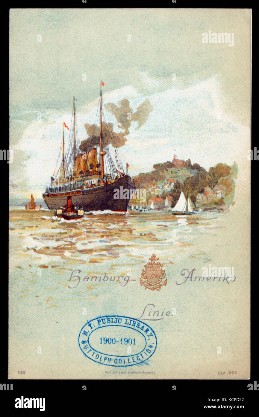 DINNER (held by) HAMBURG AMERIKA LINIE (at) SS AUGUSTE VICTORIA (SS;) (NYPL Hades 275877 470941) Stock Photo