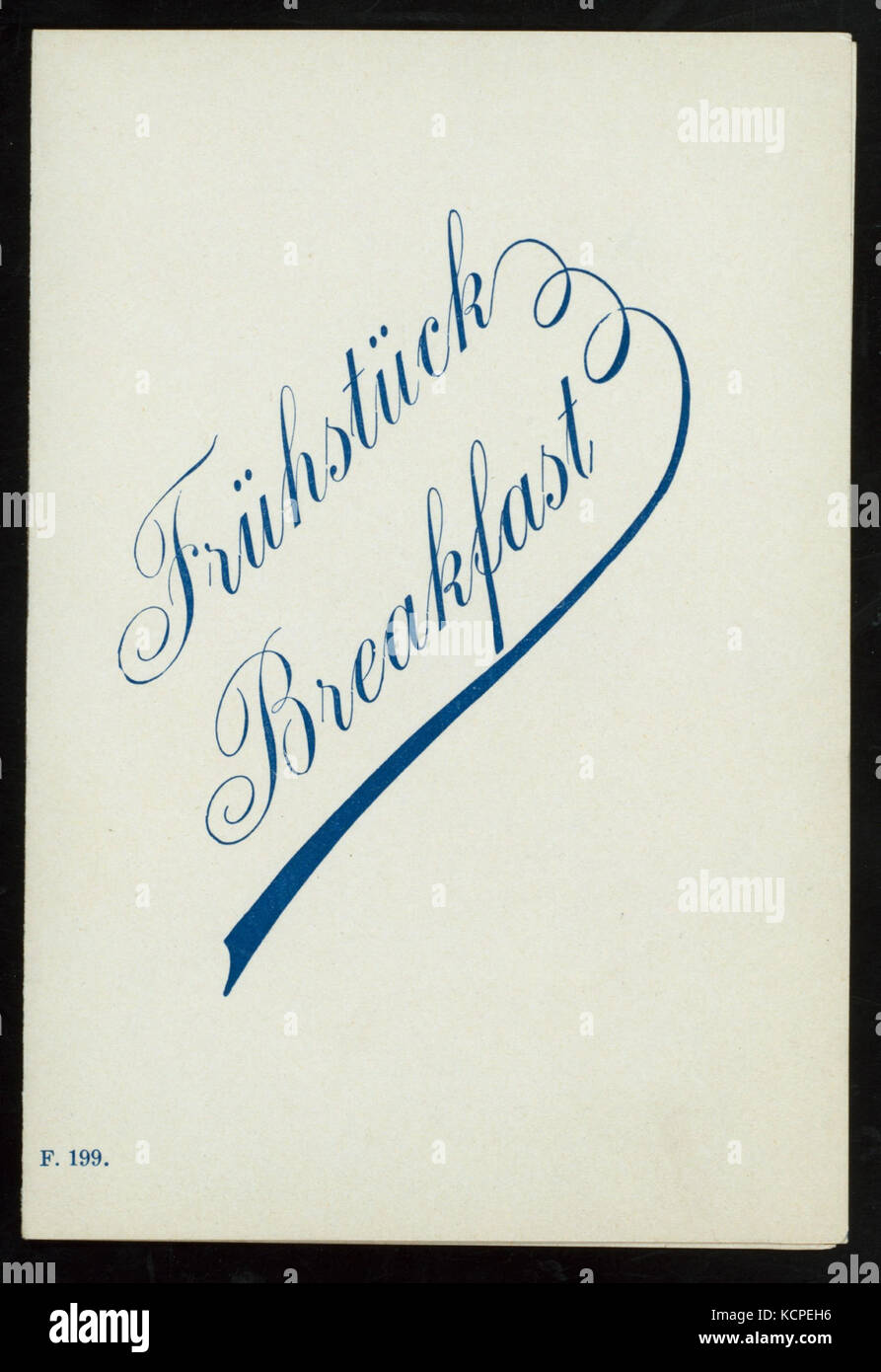 BREAKFAST (held by) HAMBURG AMERIKA LINIE (at) SS FURST BISMARCK (SS;) (NYPL Hades 276823 469218) Stock Photo