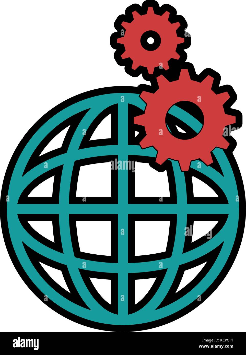 planet sphere with gears vector illustration design Stock Vector Image ...