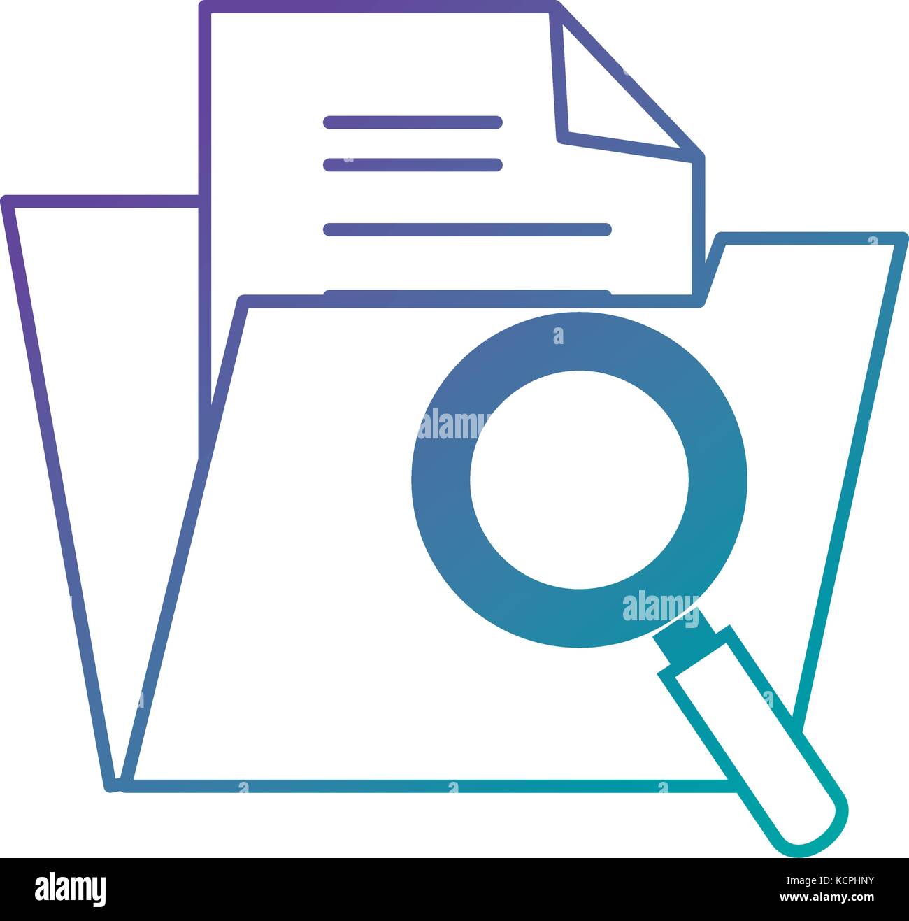 folder document with magnifying glass Stock Vector Image & Art - Alamy