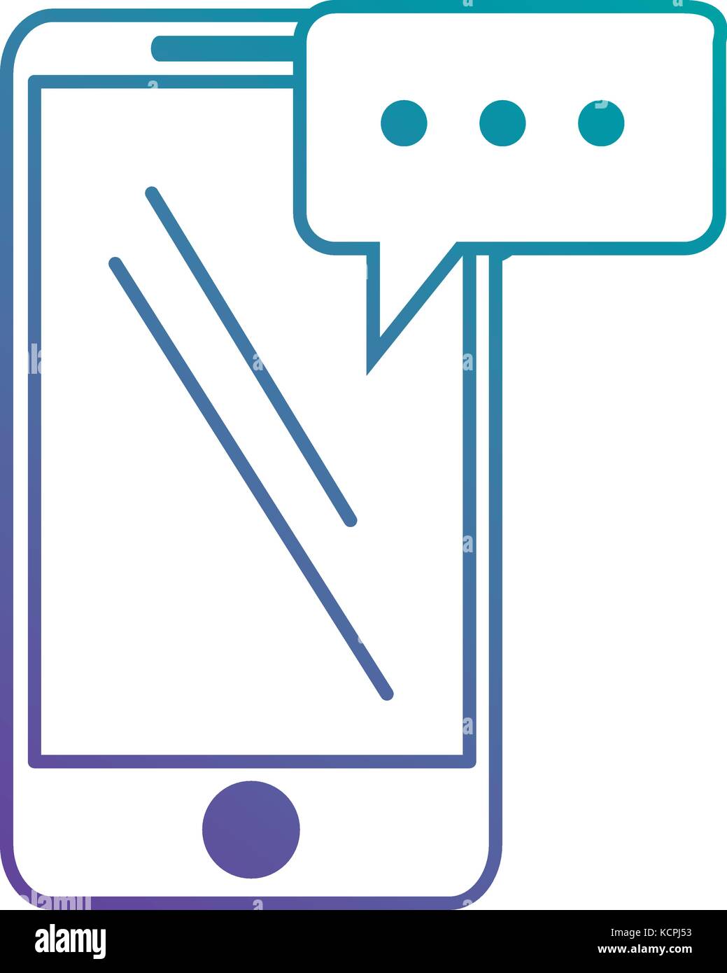 smartphone device with speech bubble Stock Vector Image & Art - Alamy