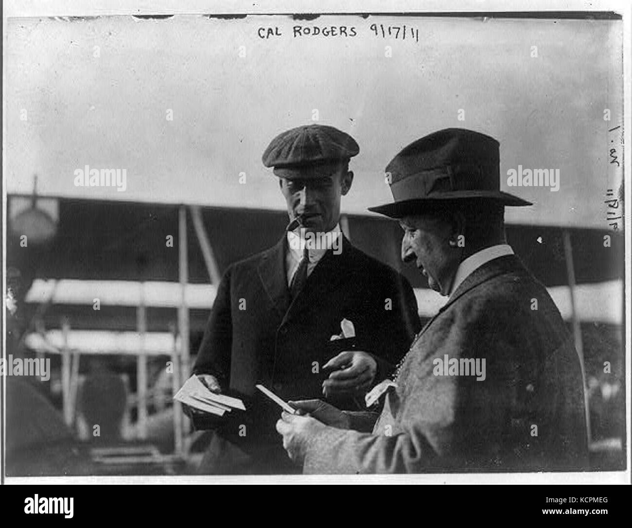 This photograph of Cal Rodgers, a pioneering aviator, presents him in a frontal view, emphasizing his role in early aviation history. Rodgers was known for his historic transcontinental flight across the United States in 1911. Stock Photo