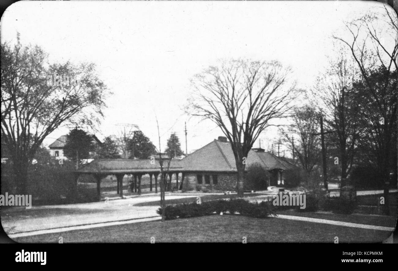 Auburndale station lantern slide Stock Photo Alamy