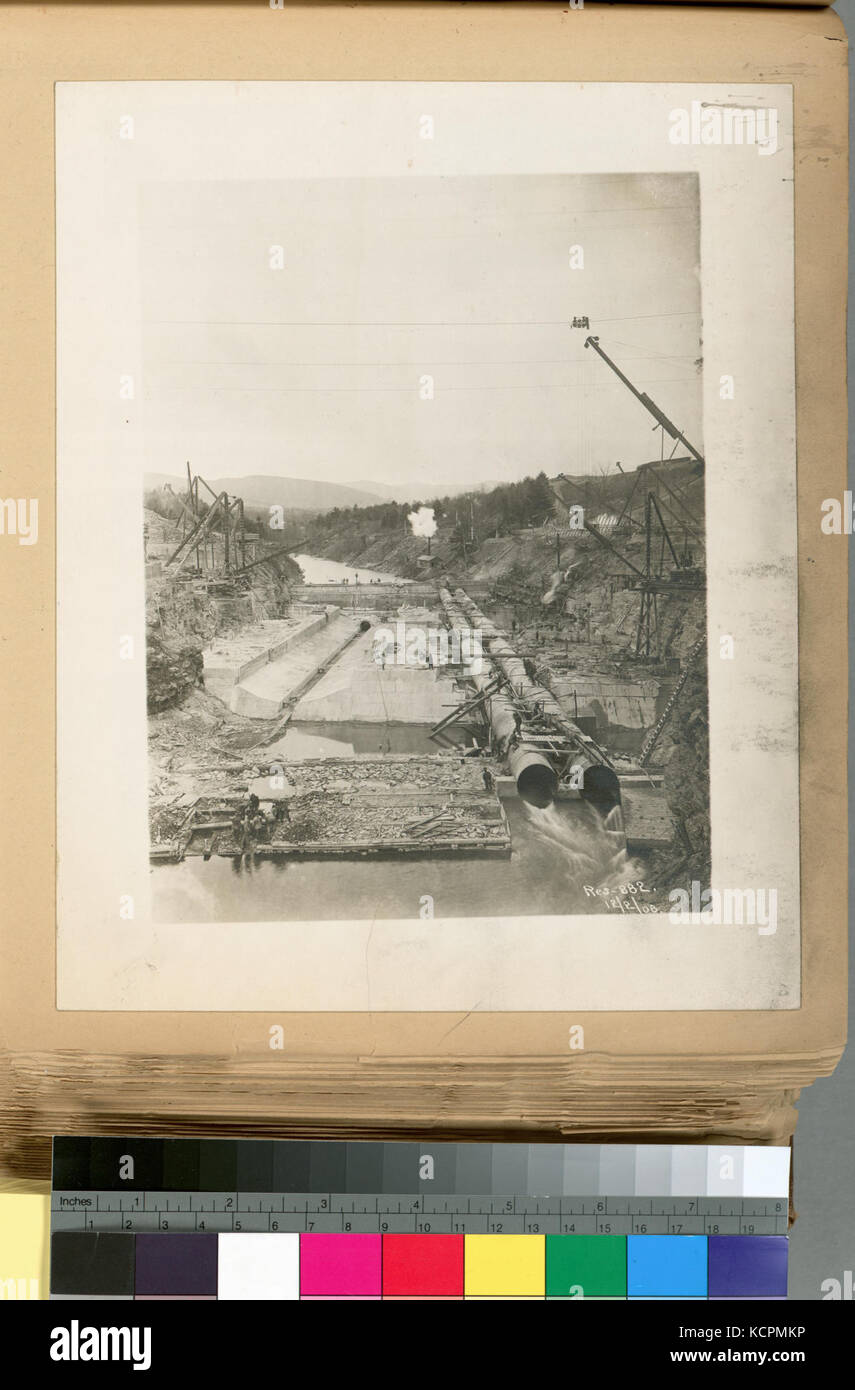 Ashokan Reservoir. View of Olive Bridge dam looking up stream, just