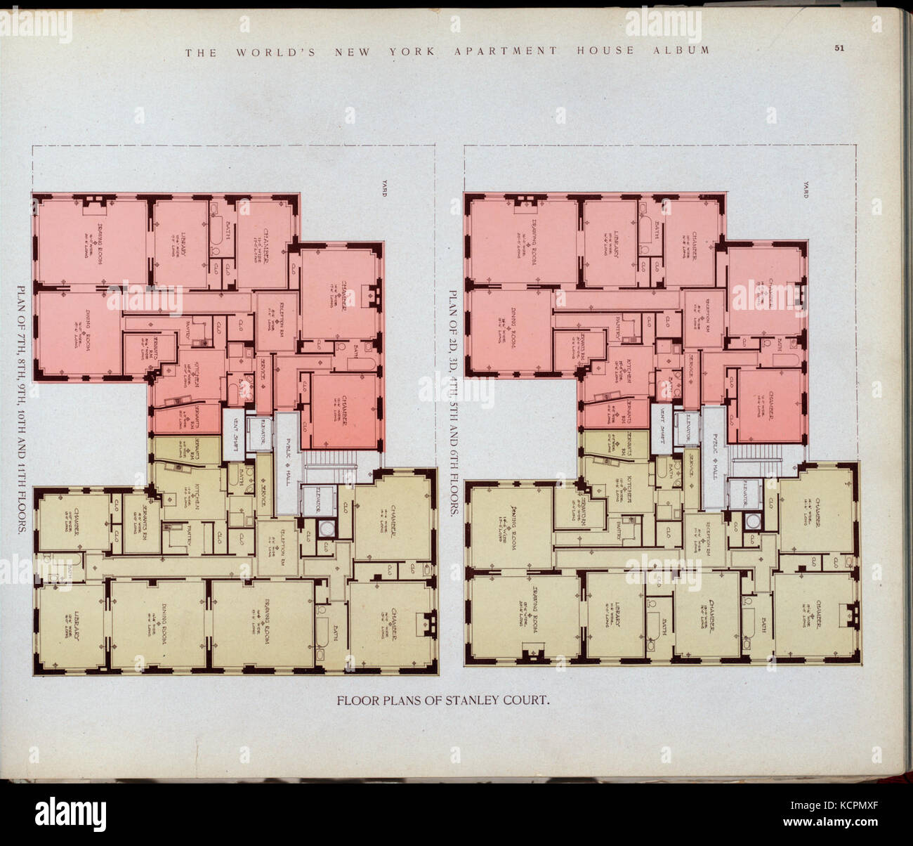 Floor plan of Stanley Court (NYPL b11389518 417286 Stock Photo Alamy