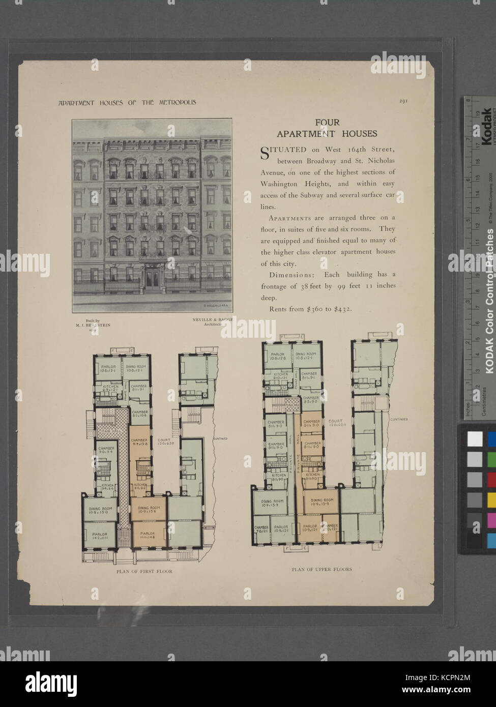 Four apartment houses. West 164th Street, between Broadway and St. Nicholas Avenue (NYPL b12647274 465715) Stock Photo