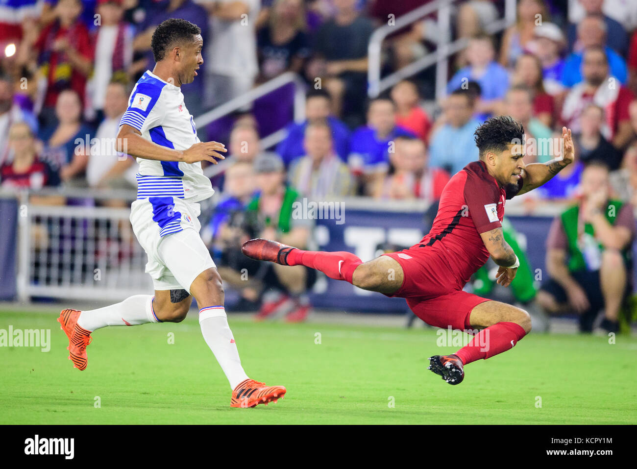 Orlando, USA. 6th Oct, 2017. United States Defender DeAndre Yedlin (2) during the Men's International Soccer World Cup Qualifier match between Panama and the United States at Orlando City Stadium in Orlando, FL. Credit: Cal Sport Media/Alamy Live News Stock Photo