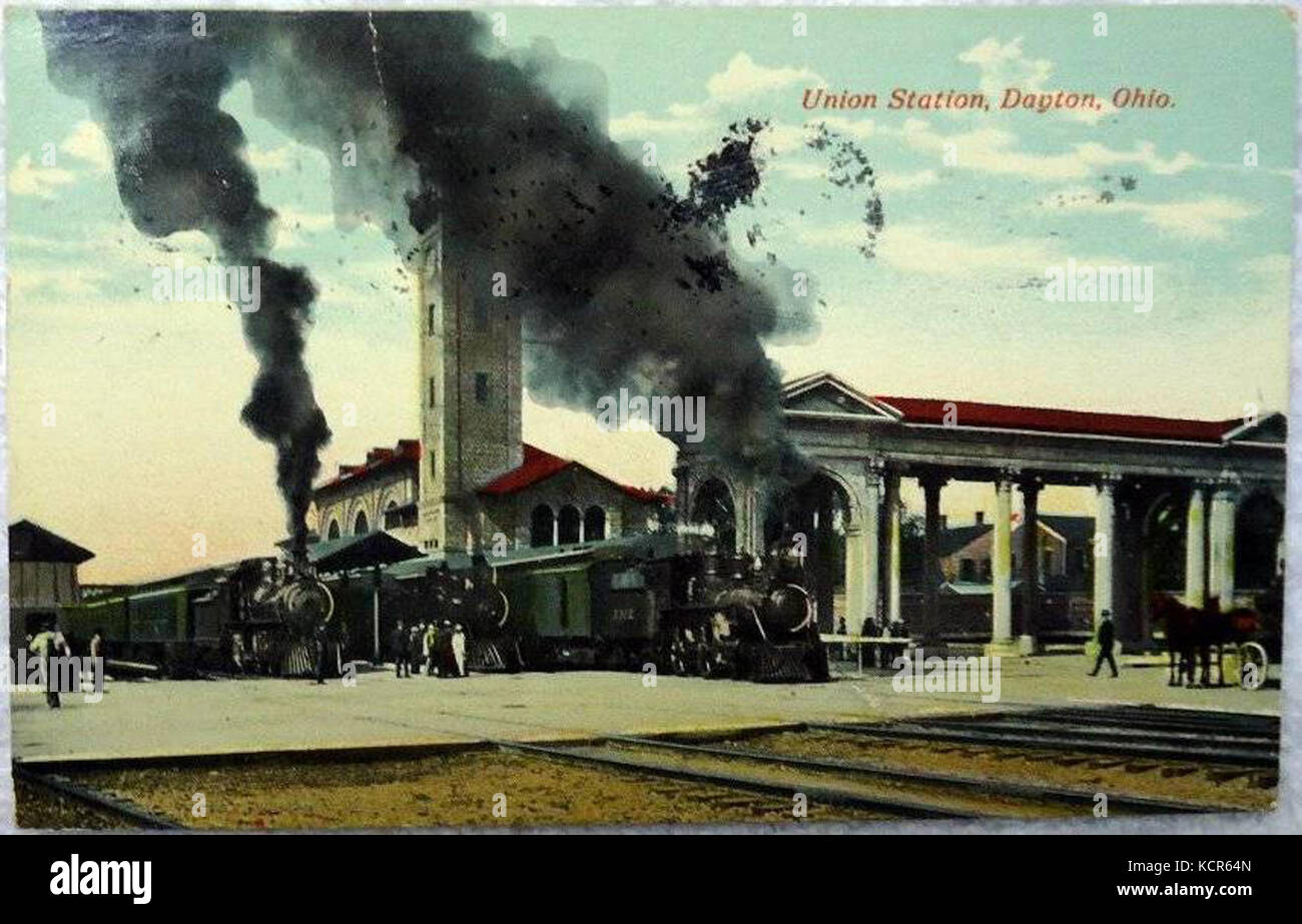 Dayton Union Station 1911 postcard Stock Photo - Alamy