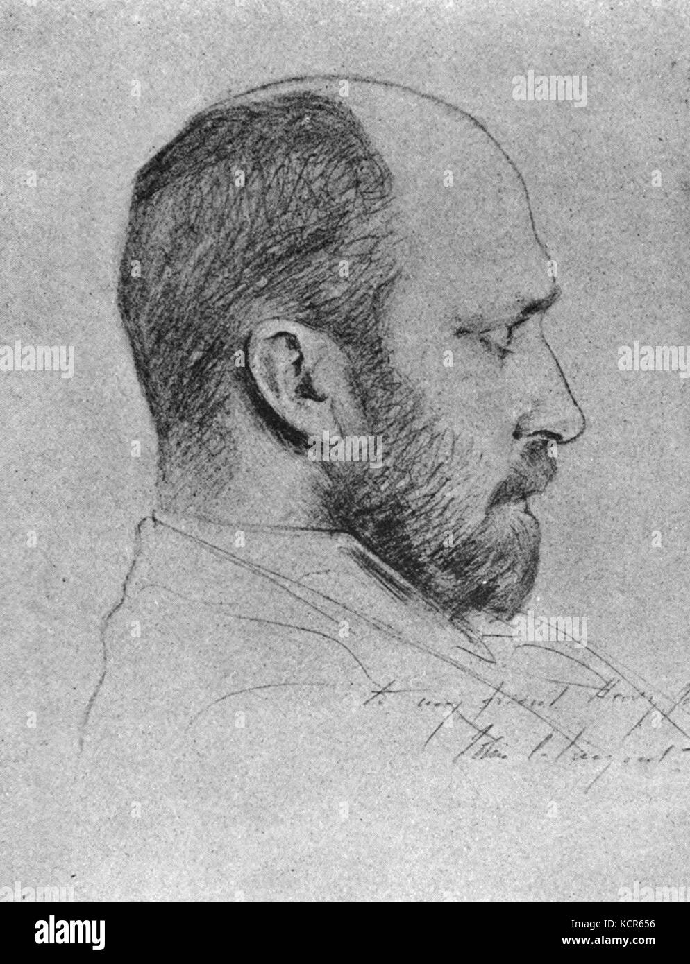 Drawing of Henry James Stock Photo