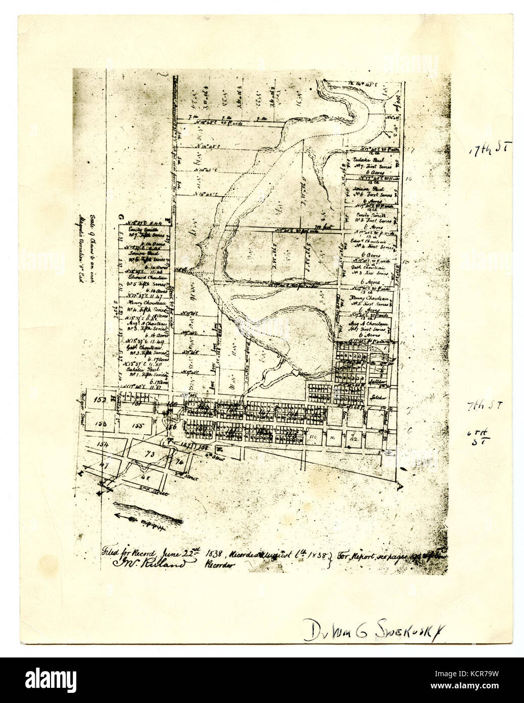 Chouteau, Henri map of land holdings Stock Photo Alamy