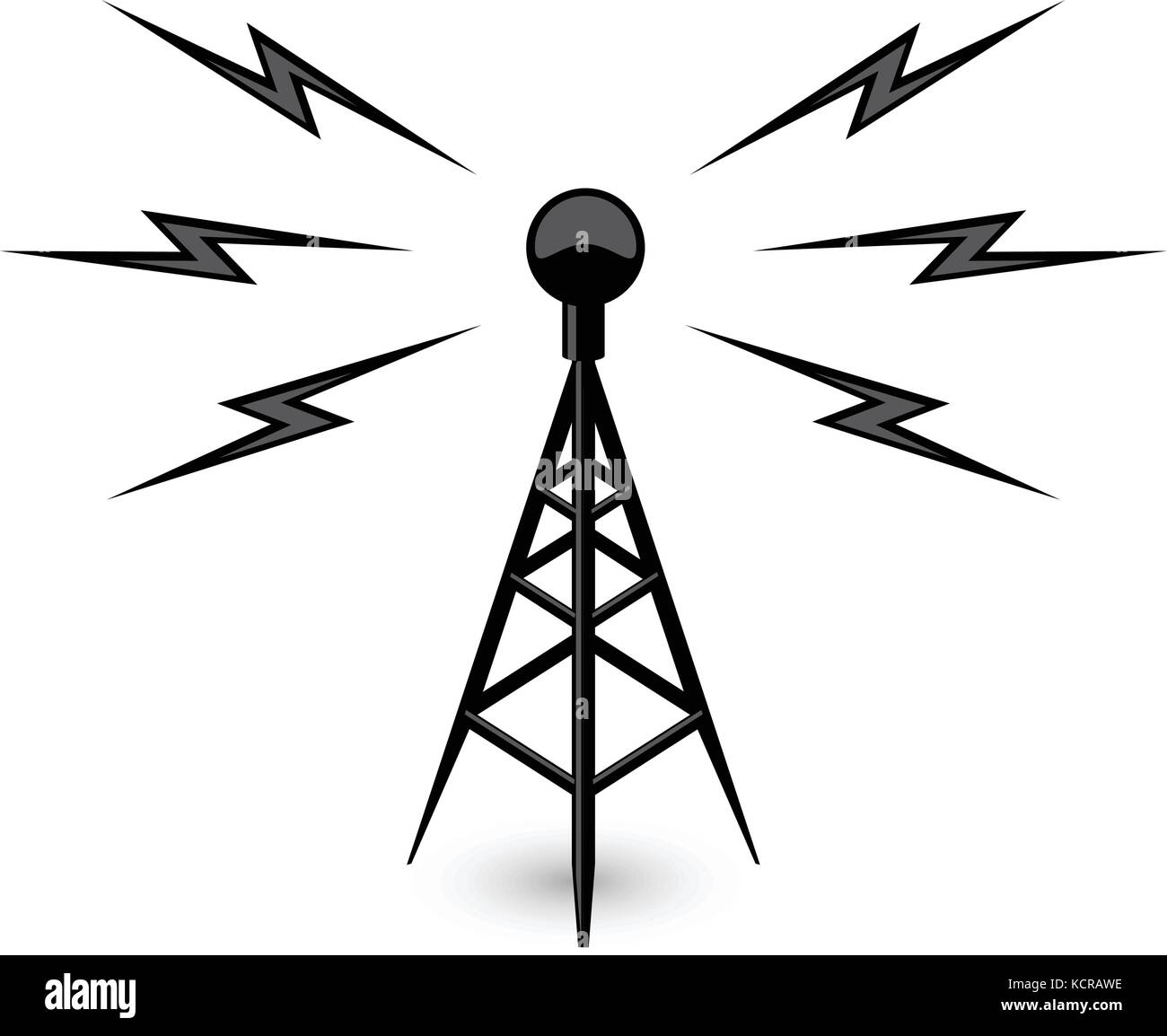 Antenna - broadcast tower icon with lightning Stock Vector Image & Art -  Alamy