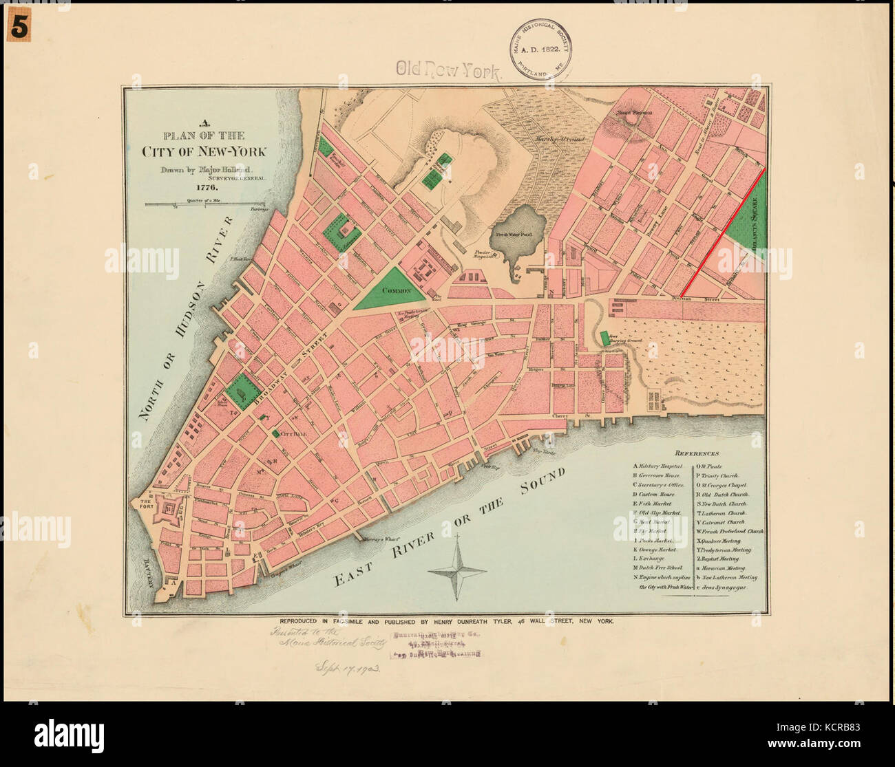 Map of new york city 1776 hi-res stock photography and images - Alamy
