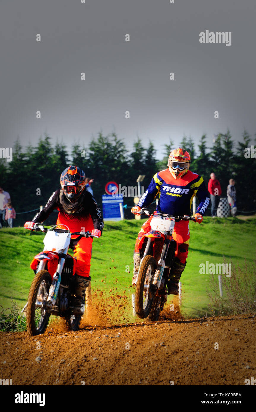 practice session at motocross track Stock Photo Alamy