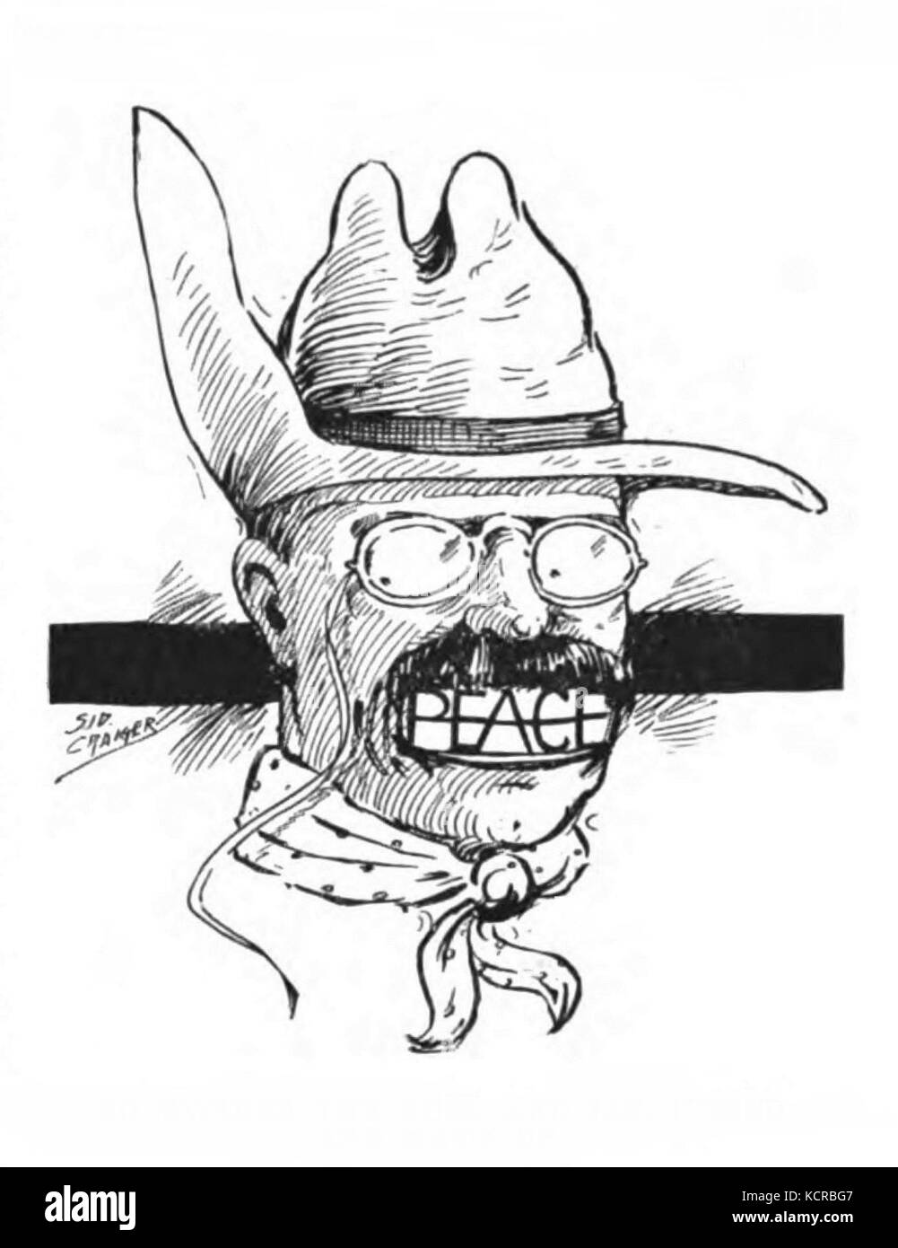 Caricature of Theodore Roosevelt Jr Stock Photo