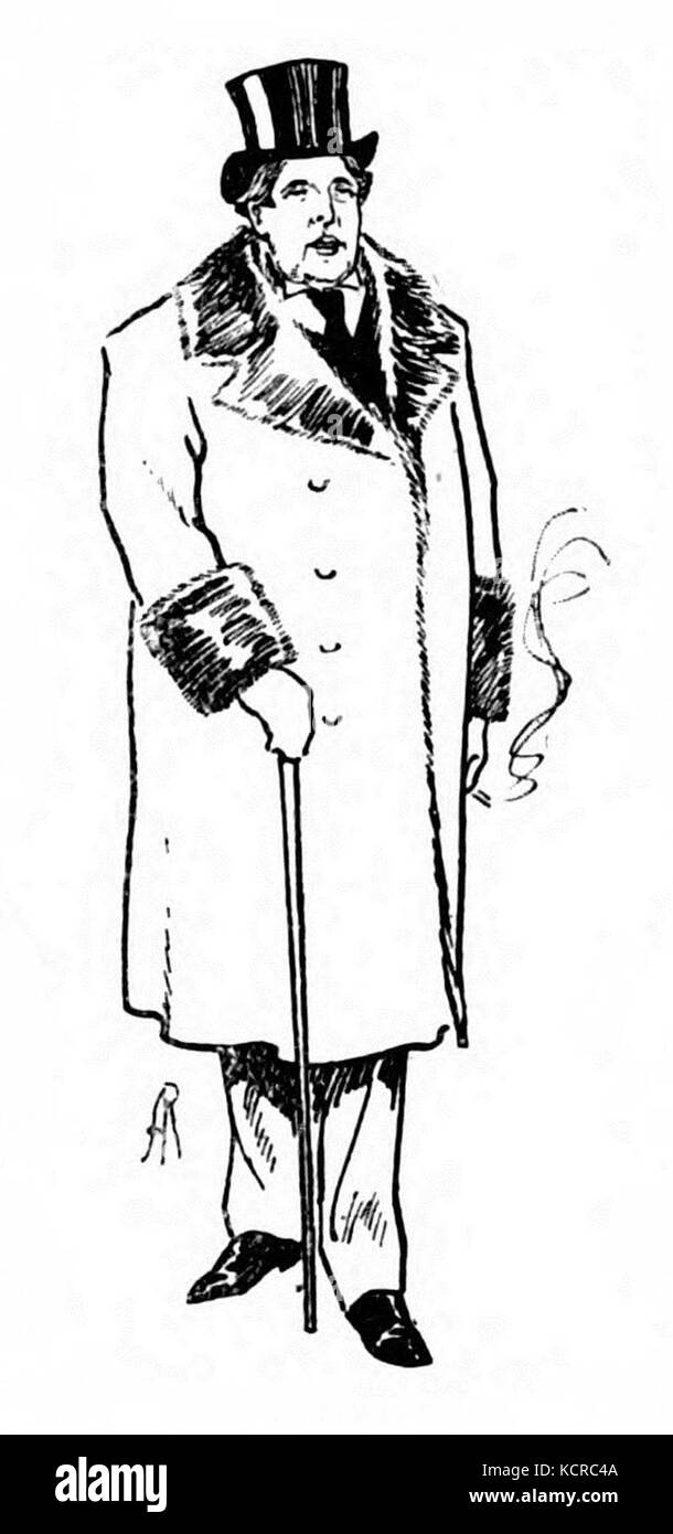 Caricature of Oscar Wilde Stock Photo