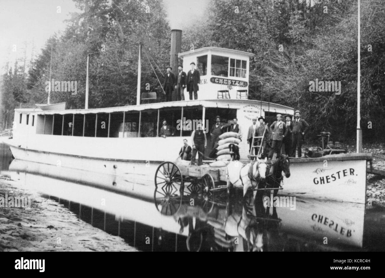 Chester (sternwheeler) in Cowlitz river 1897 Stock Photo - Alamy