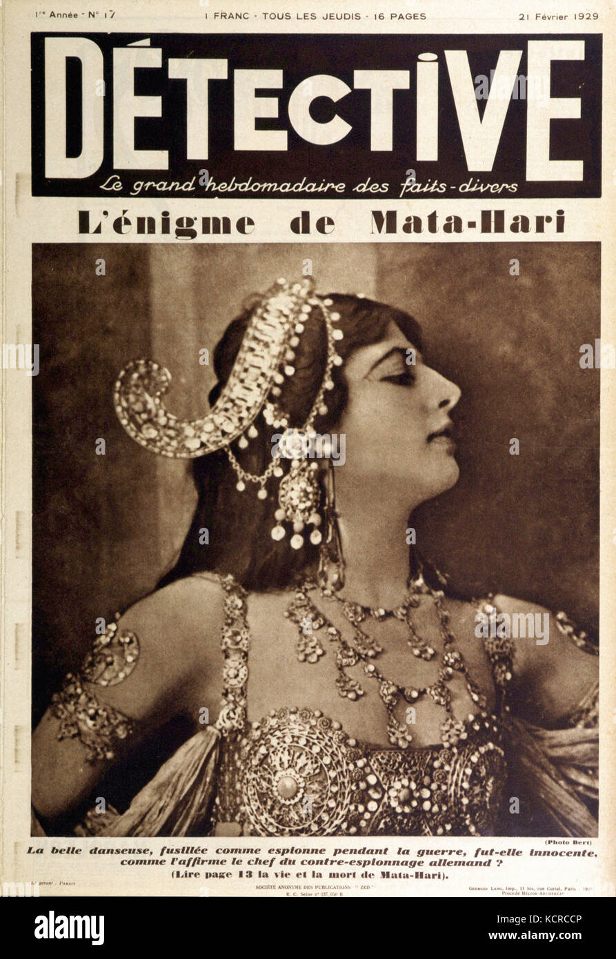 Mata  Hari  in D tective February 21 1929 Stock Photo Alamy