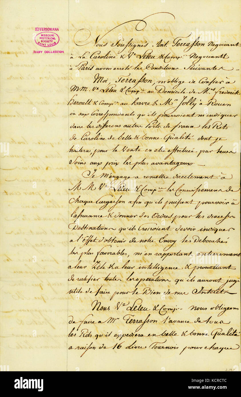 Document signed Antoine Terrasson and Veuve Leleu and Cie., Paris, June