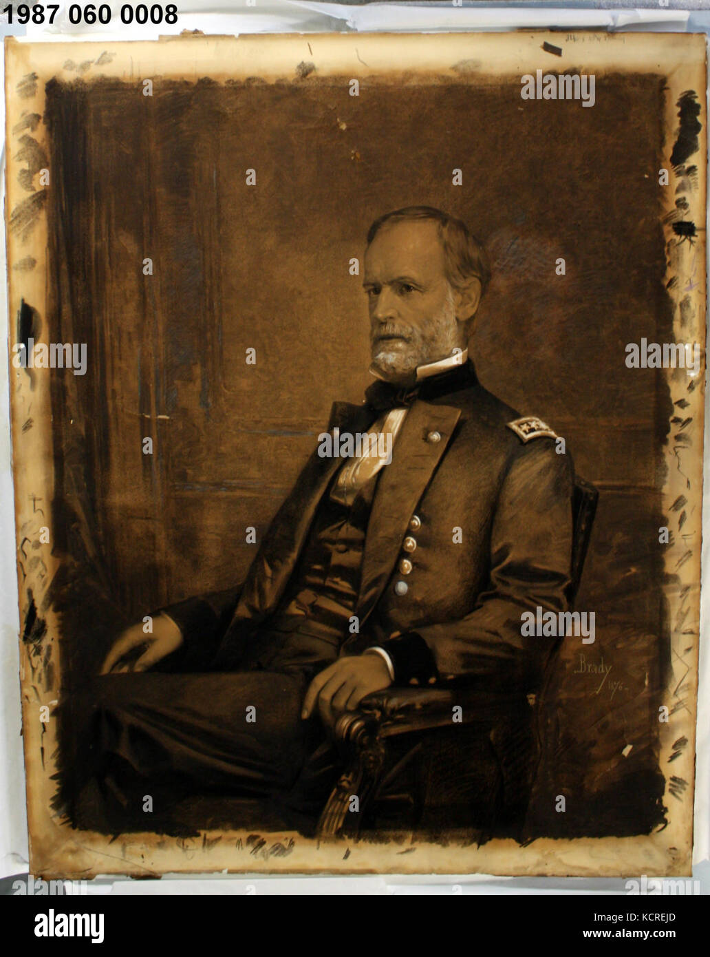 Drawing of General William T. Sherman by William F. Bell Stock Photo