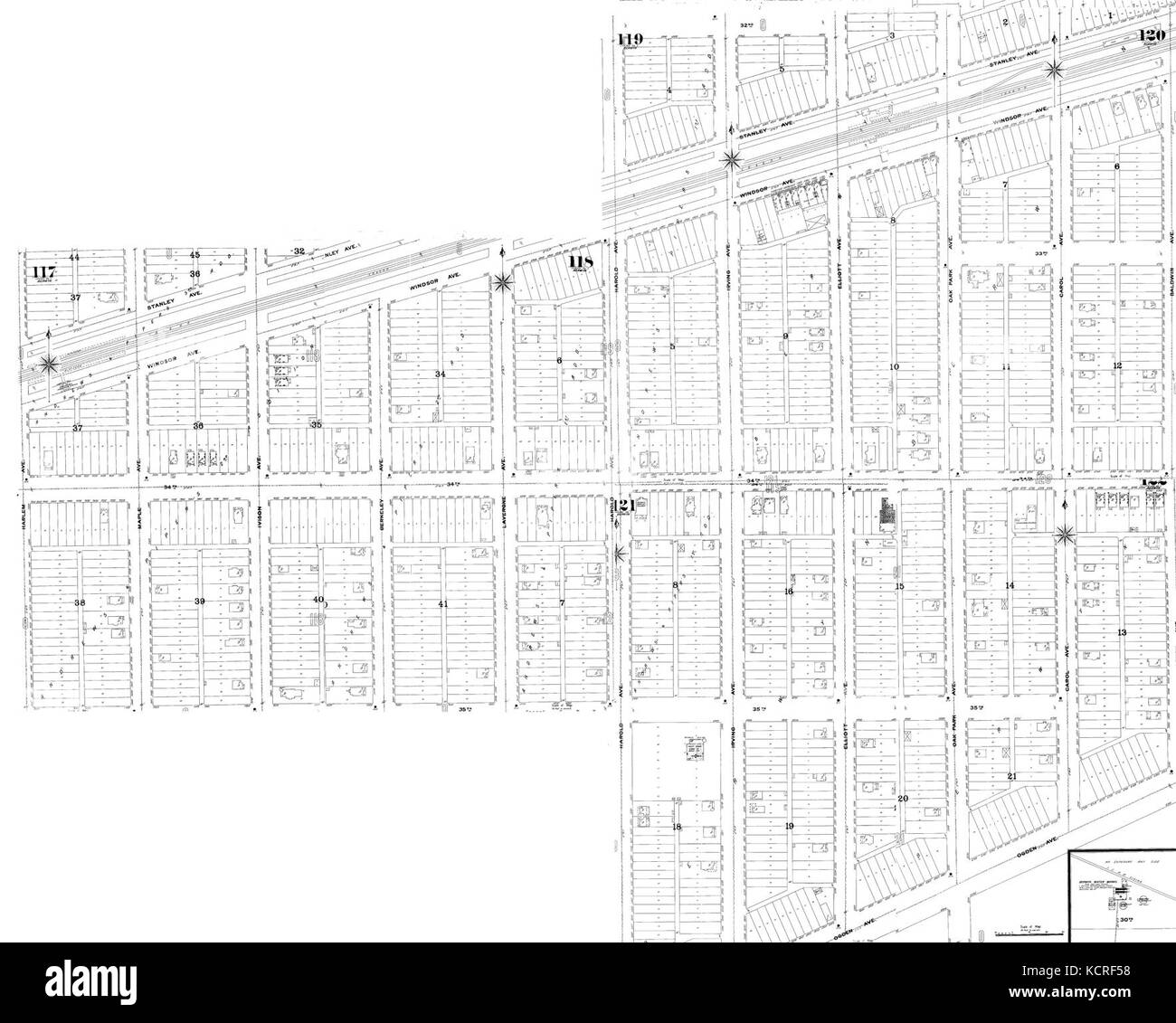 Berwyn, Illinois 1895 Sanborn Map Composite Stock Photo Alamy