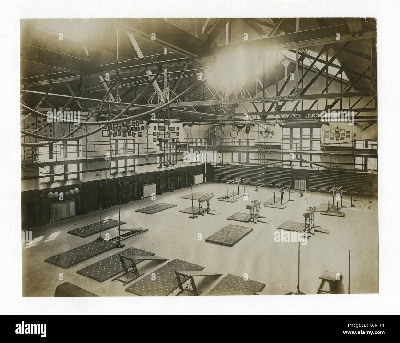 A.G. Spalding and Bros. Model Gymnasium, Physical Culture Exhibit, Louisiana Purchase Exposition. (1904 Olympics). With overhead apparatus drawn up and out of the way Stock Photo