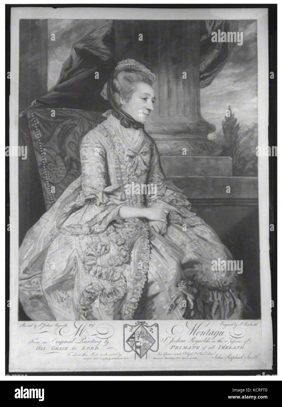 Elizabeth Montagu, John Raphael Smith after Joshua Reynolds, 10 April 1776, 20 x 14 inches, mezzotint Stock Photo