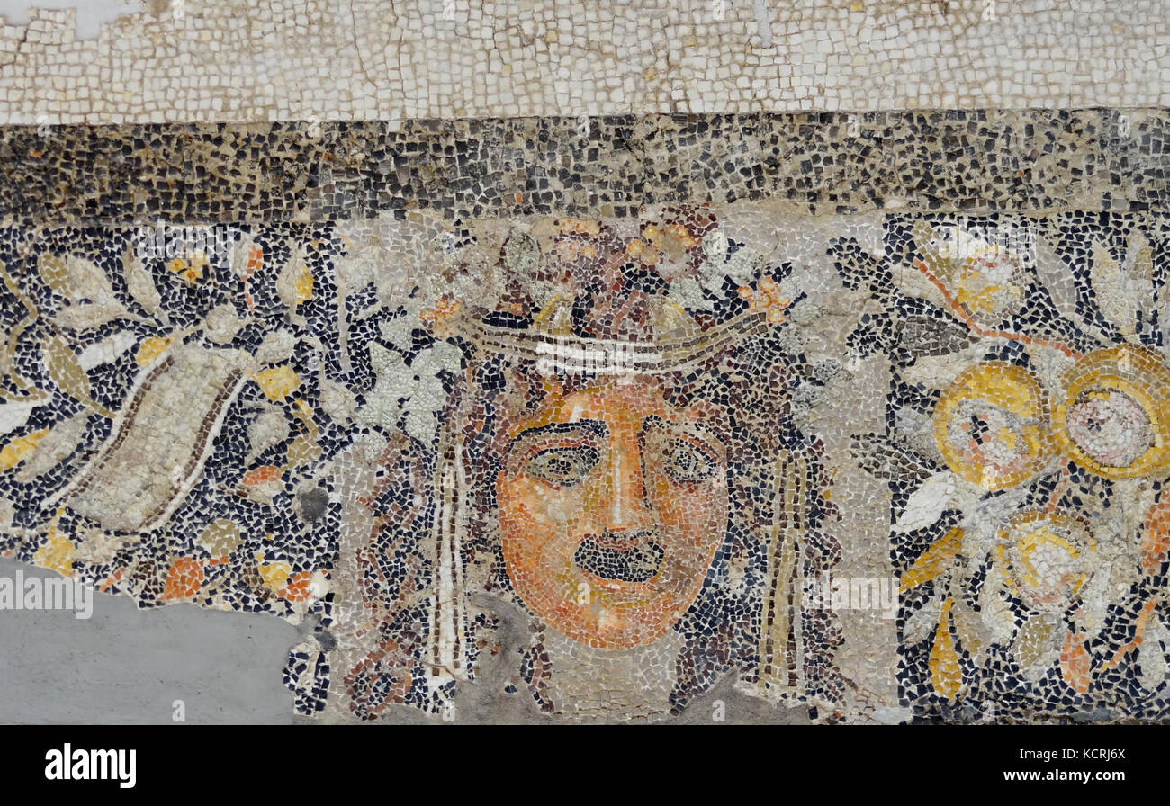 Delos Museum Mosaik Athene Hermes 06 Stock Photo - Alamy