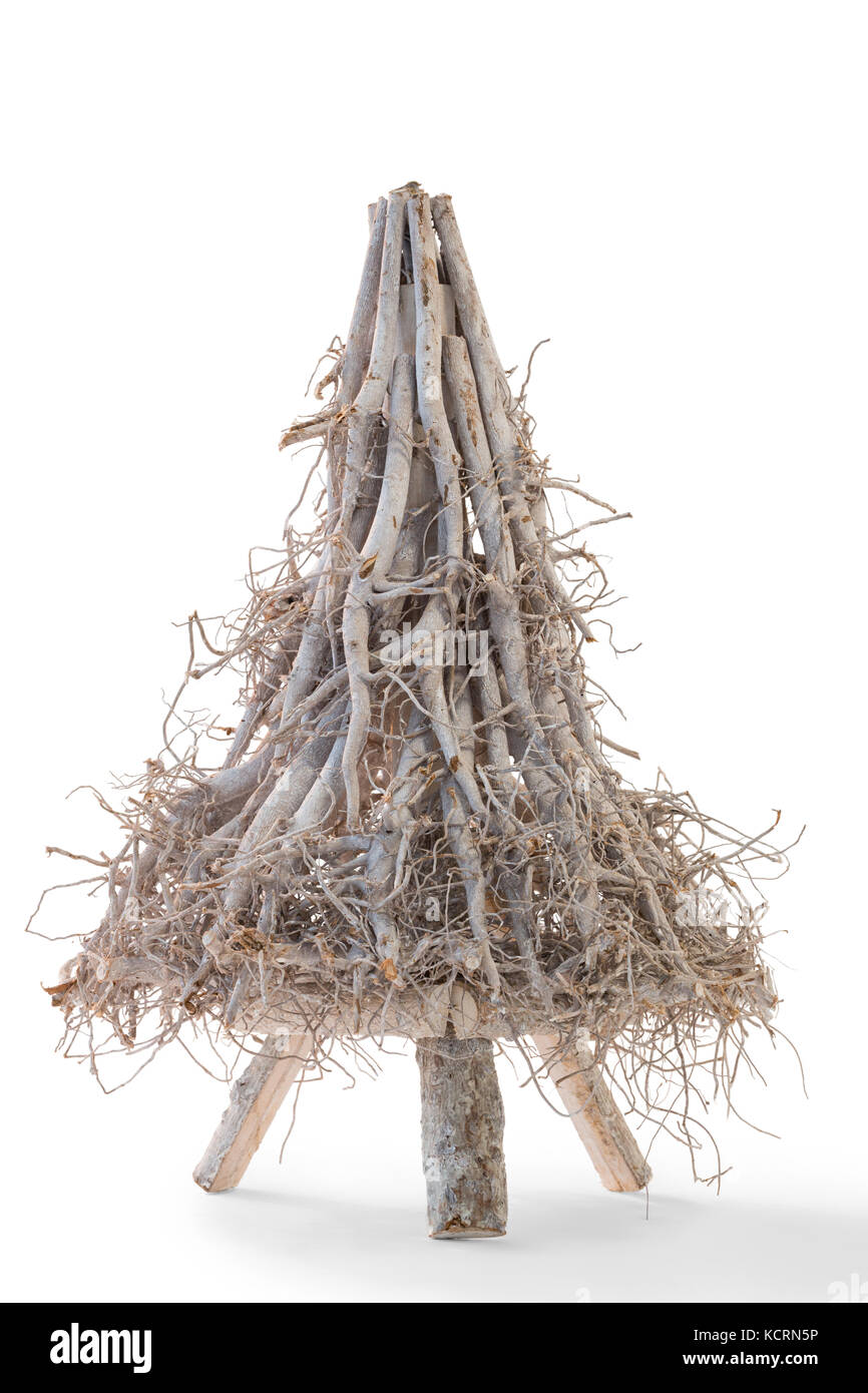 Close-up of christmas tree made from wooden sticks Stock Photo - Alamy