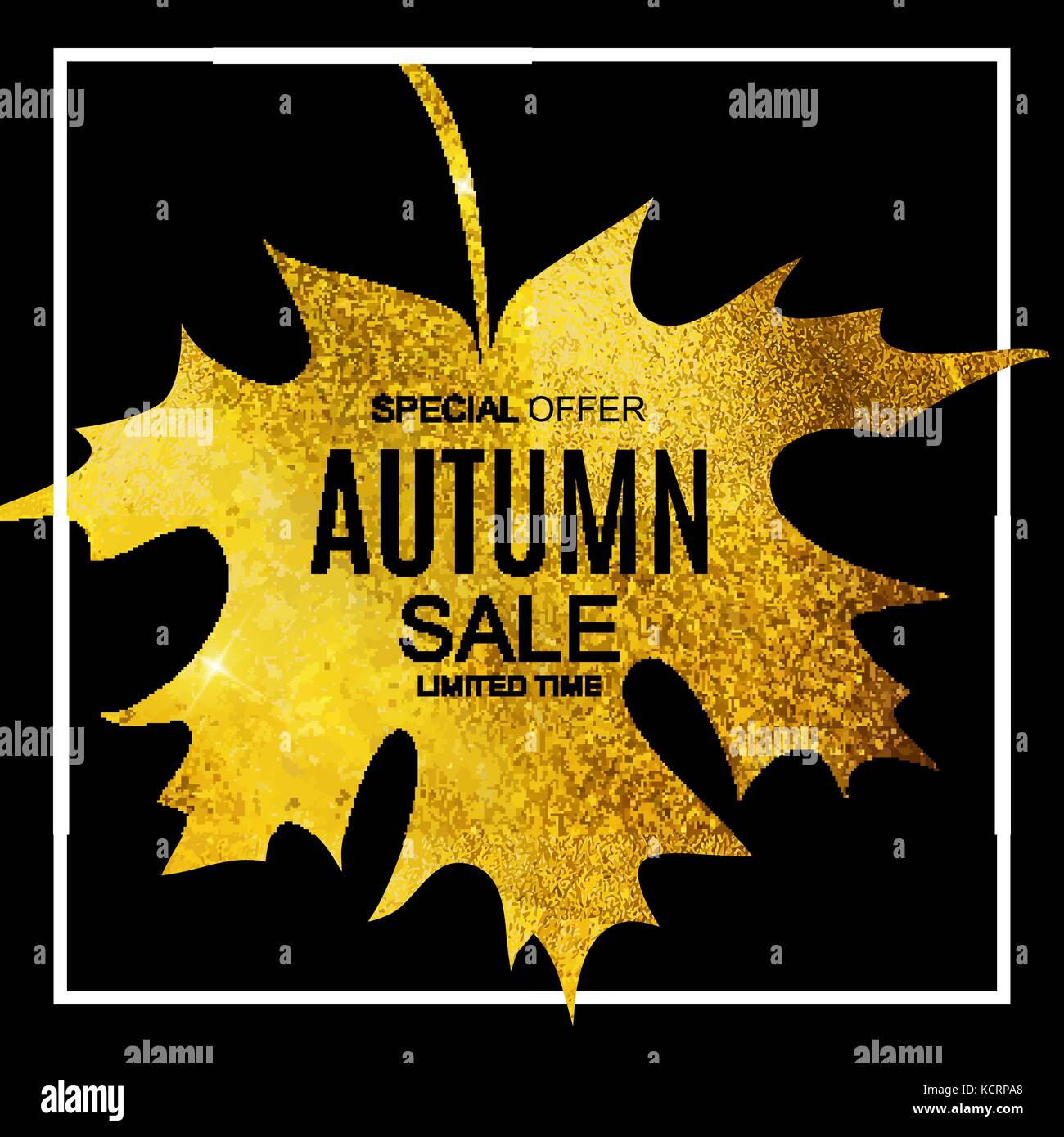 Abstract Vector Illustration Autumn Sale Background with Falling Autumn ...