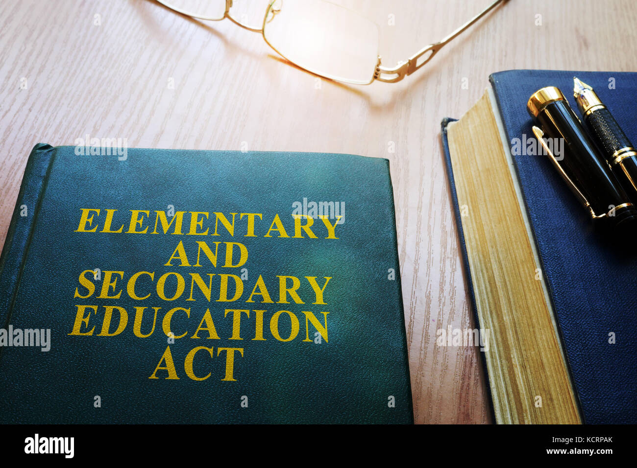 Elementary and Secondary Education Act of 1965 (ESEA) on a desk. Stock Photo