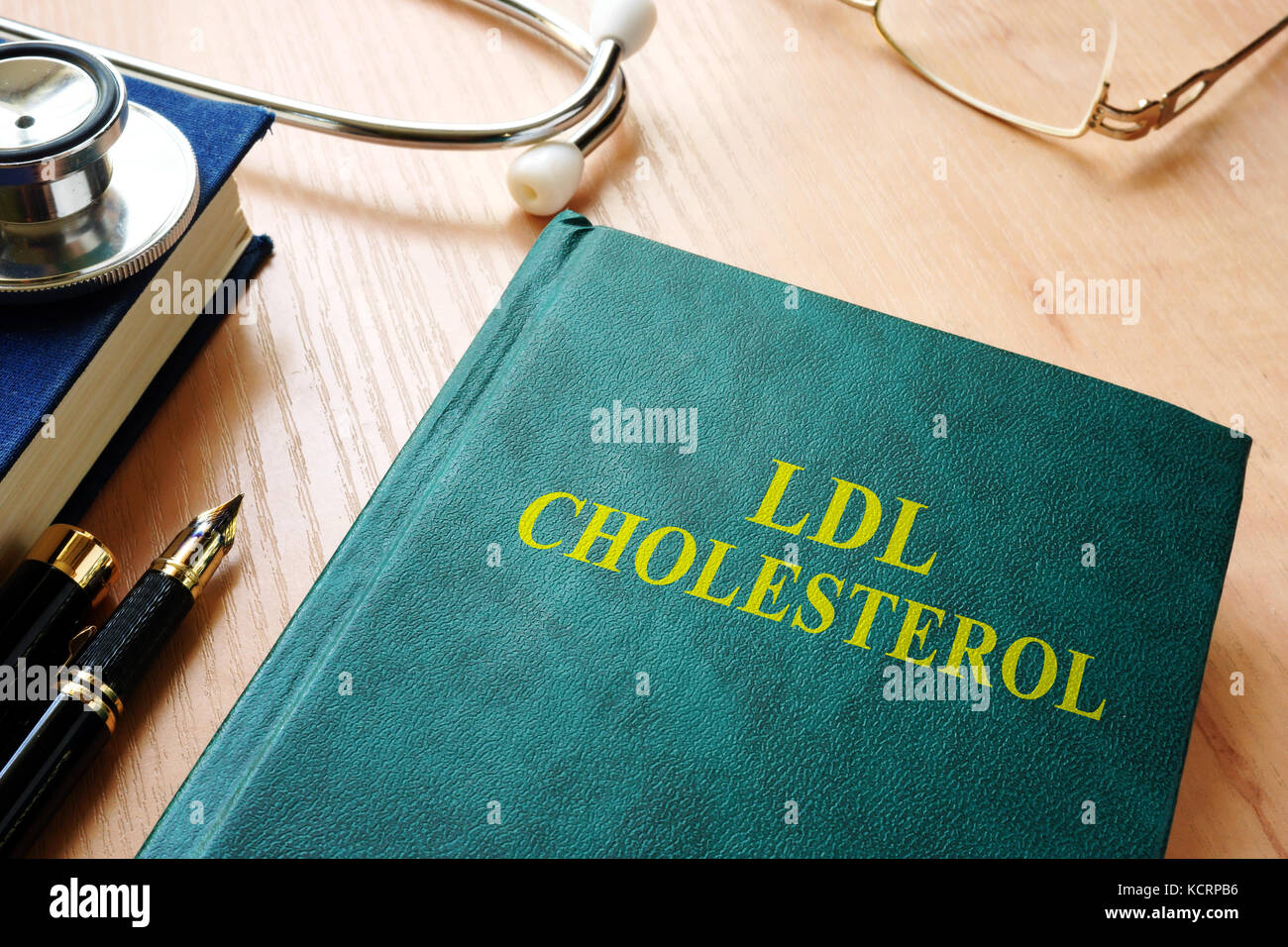 Book about ldl cholesterol. Stock Photo