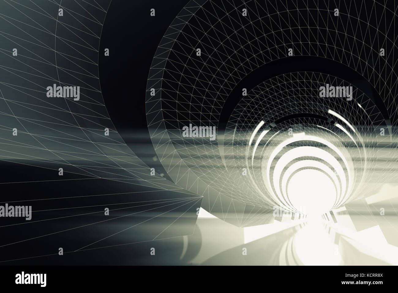 Abstract dark digital tunnel background, 3d render illustration Stock ...